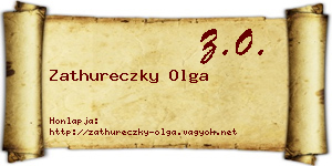 Zathureczky Olga névjegykártya